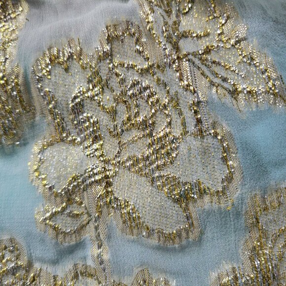 Boho Madrid Size S Short Sleeve Lurex Floral Mini Ombre Dress - Picture 12 of 14